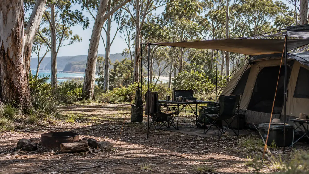 Bush campsite near the coast